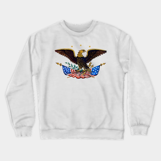 Vintage Patriotic American Eagle Crewneck Sweatshirt by Desert Owl Designs